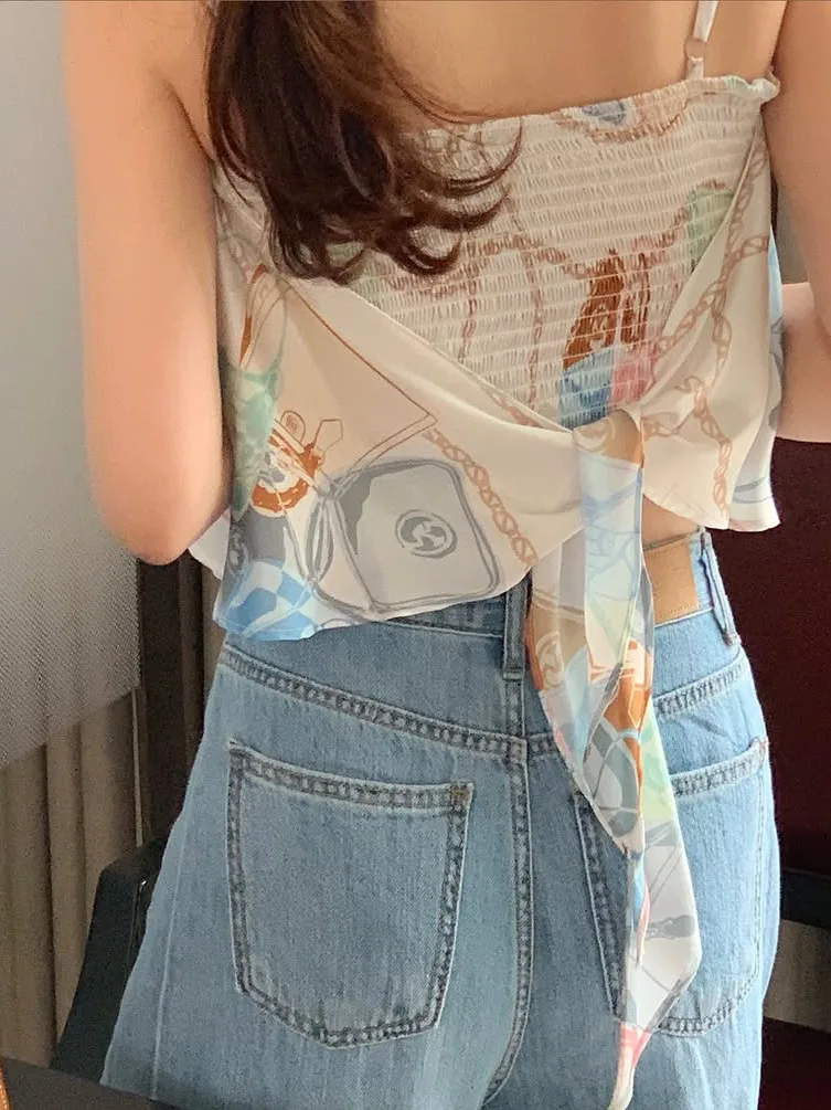 Top ter con Estampado de Chica Picante Tailandesa, Top Interior de Verano 2025 para Mujer, Cseta sin Mangas, Top Tubo, ...