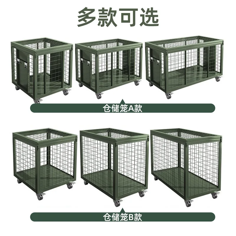Army green storage cage field box combat readiness material cage with wheel mobile tray basket heavy duty