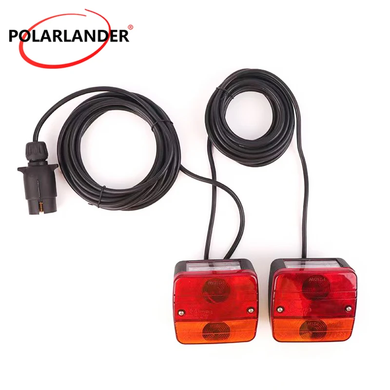 12V Magnetic LED Trailer Tail Light Kit XF1003 7‑Pin Plug IP68 Waterproof Multi‑Function Lamp for Trailer Truck Semi‑Trailer RV