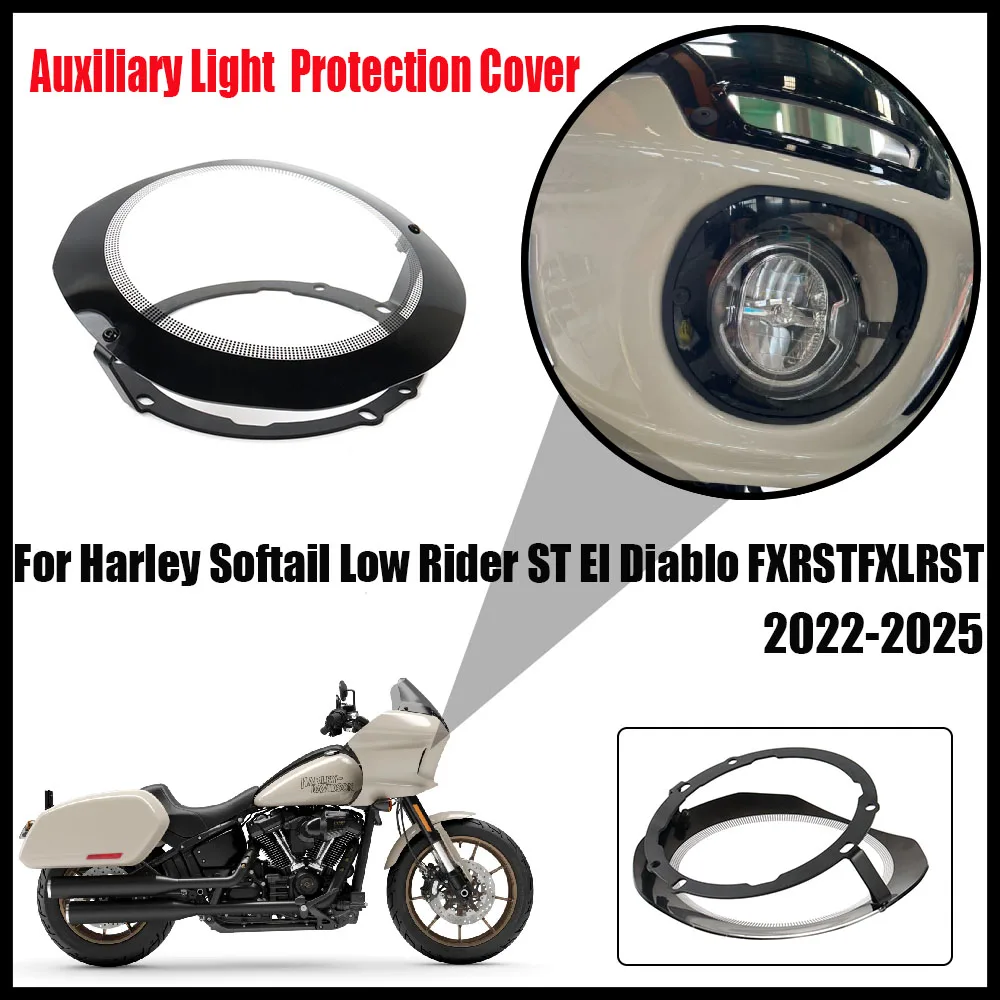 Motorcycle Auxiliary Light Protection Cover Headlight Protection For Harley Softail Low Rider ST El Diablo FXRST FXLRST 2022-UP