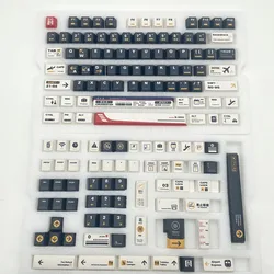 PBT 142 Keys Cherry Profile Keycaps Original Design Aviation Theme DYE Subbed For Gateron Outemu JWT KAILH Cherry Mx Switches