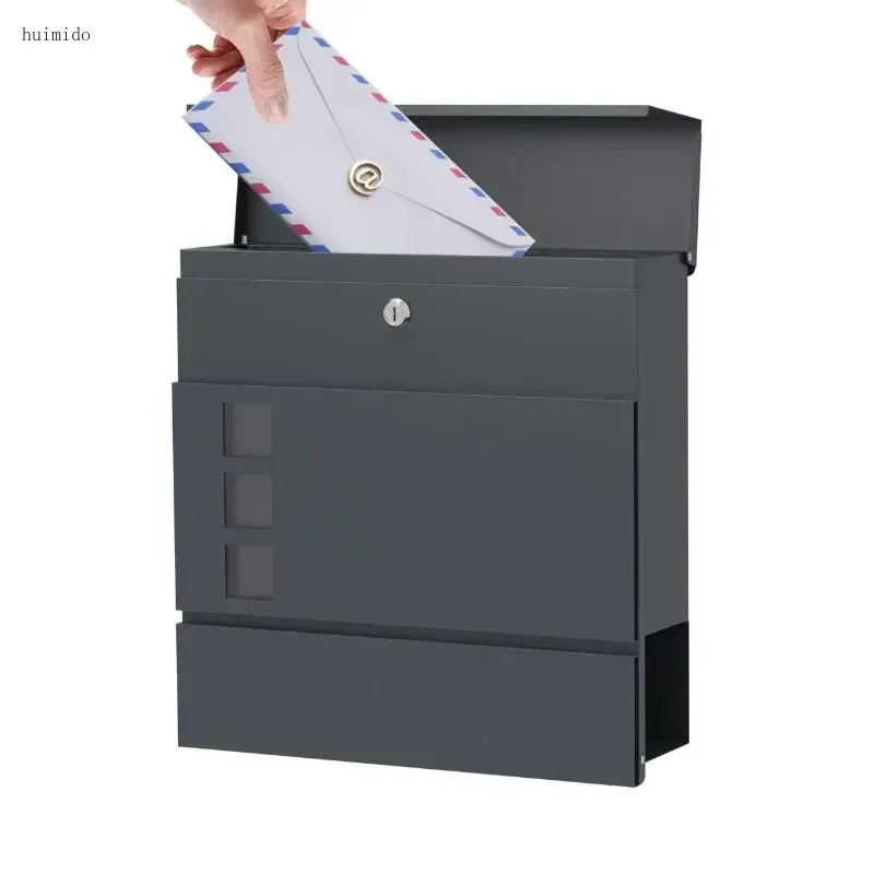 Wall Mounted Waterproof Villa Mailbox, Large Capacity Letter Box with Custom Silk Screen Logo