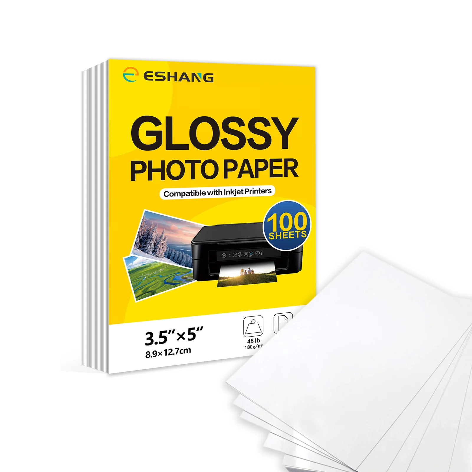 

3R 100 Sheets Glossy Photo Paper 3.5×5 Inch Inkjet Printing Paper Material 180Gsm 48lb Postcard Glossy Printer Paper Sheets