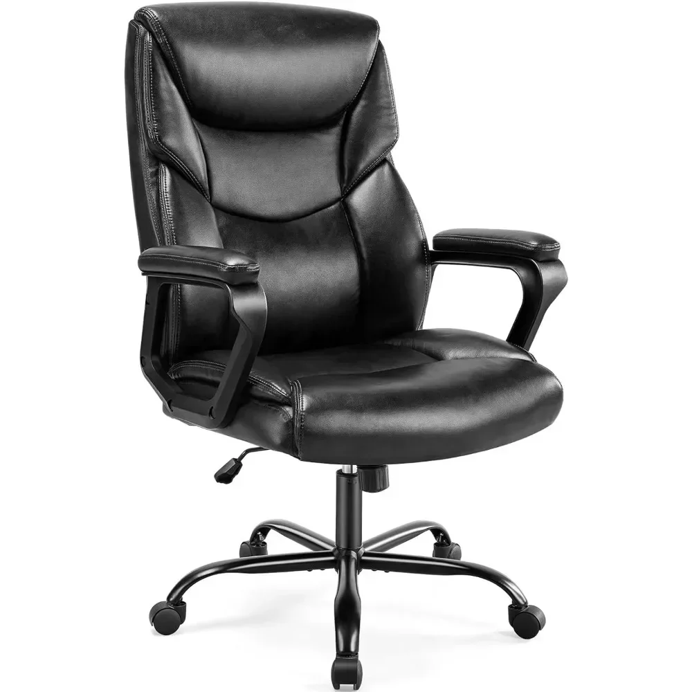 

Executive Office Chair - Ergonomic home computer desk chair with wheels, lumbar support, PU leather,adjustable height and swivel