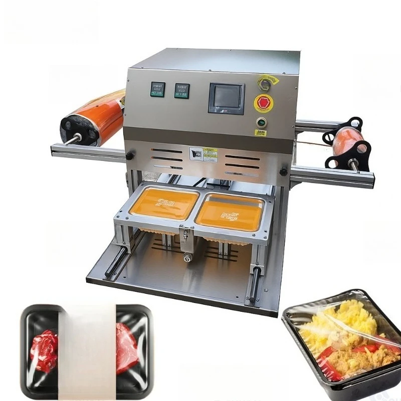 Tray sealing machine, salad vegetable heat sealing, modified packaging machine/sandwich vacuum packaging machine, gas flushing