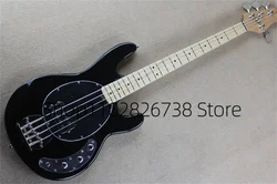 Classic 4 strings electric bass Ray Body Black Guitar Black Maple fingerboard Chrome hardware customized