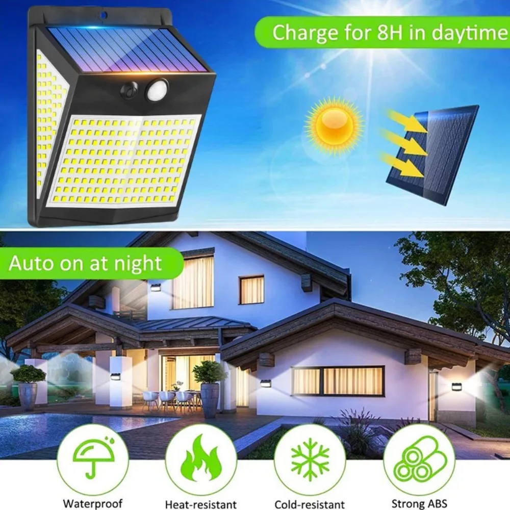 مصباح حائط مزود بمستشعر حركة بير ، مصباح خارجي ، مقاوم للماء ، بثلاثة أوضاع ، ip65 ، للحديقة أو الفناء #3