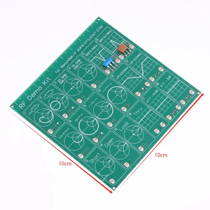 RF Test Board, 18 Functional Modules RF Demo Kit NanoVNA Test Filters Vector Network Analyzer Board Attenuator