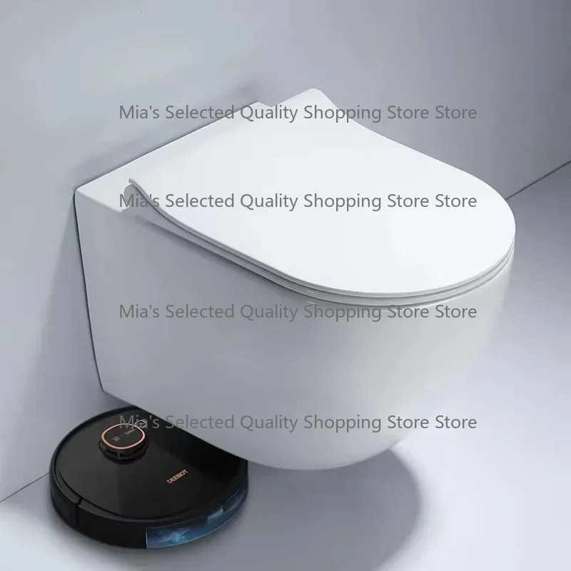 Suspended P Trap Ceramic Wall Hung Toilet Rimless Flushing Bidet WC Concealed Cistern Bathroom Toilet Bowl Set