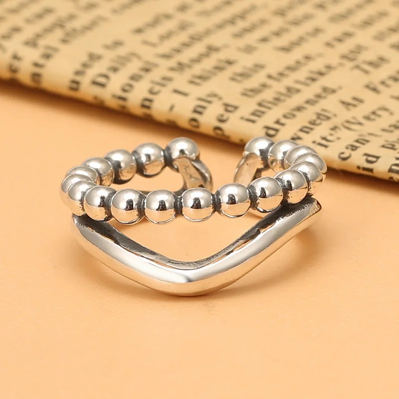 

Irregular ball girl ins style ring all-matching graceful index finger ring Sterling Silver 925 ladies Korean ring personality