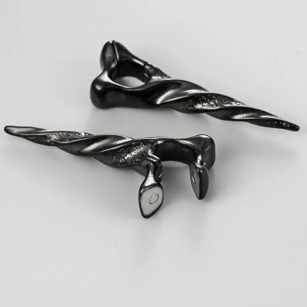 Giga 1/2Pcs 12mm(1/2") Sharp Cone Stainless Steel Ear Weights Hanger Dangle Gauges Earrings for Stretched Piercing Body Jewelry