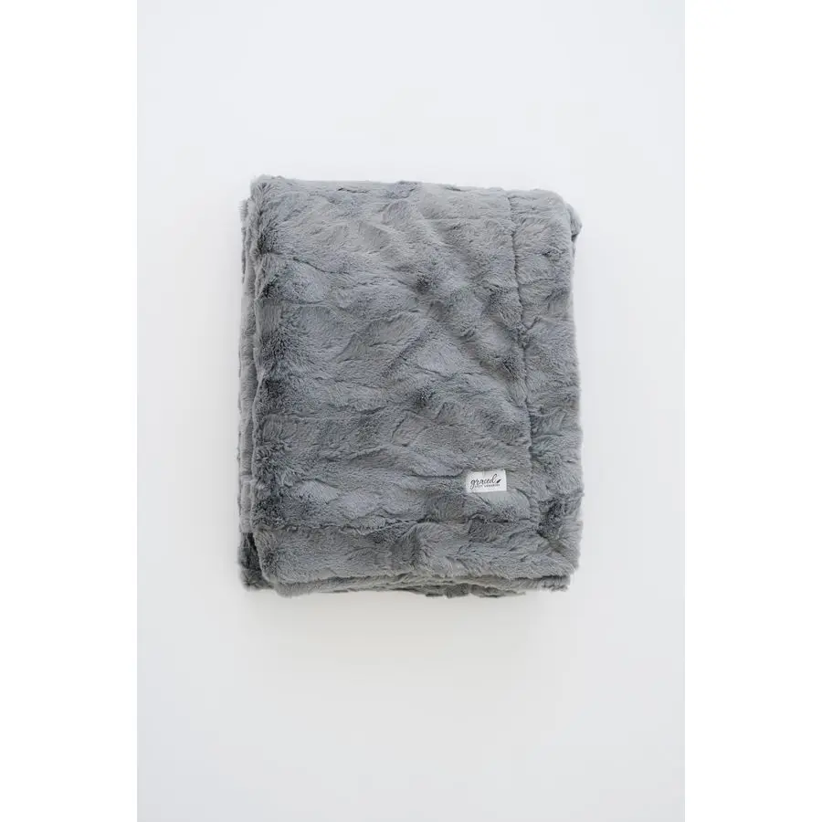 

Throw Blanket Large Softest Warm Elegant Cozy Faux Fur for Home, Couch, Sofa, Chair, Den, Living Room Solid Gray, Extra Large 60