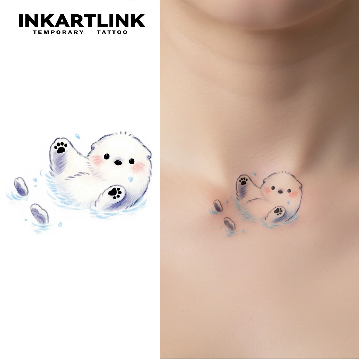 

INKARTLINK Temporary Tattoo Stickers Waterproof Color Printing Art Design Bear Temporary Tattoo Party Supplies DIY Stickers