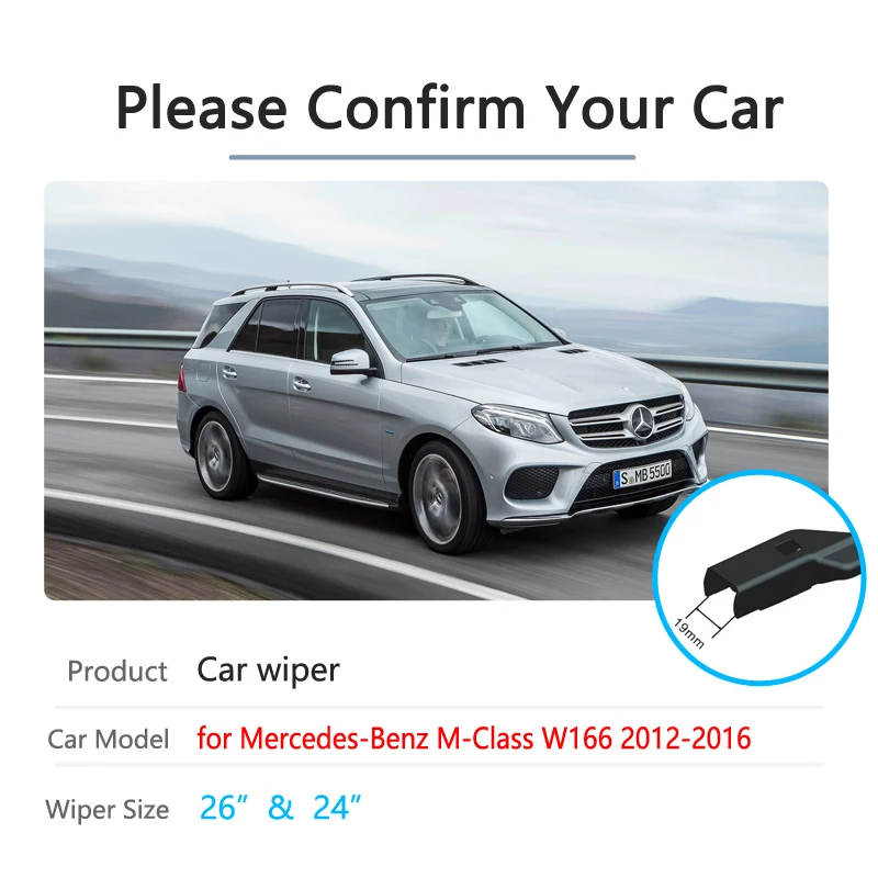 Car Wiper Blades for Mercedes Benz M ML GLE Class W166 2012 2013 2014 2015 2016 Front Windscreen Brushes Washer Car Accessories