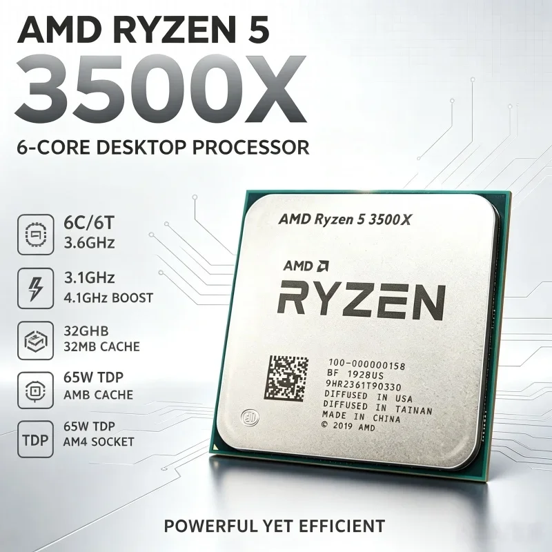 Home Office Dual-purpose Tray CPU Ryzen 5 3500X Socket AM4 32MB Large Cache Stable Performance Desktop Replacement Parts