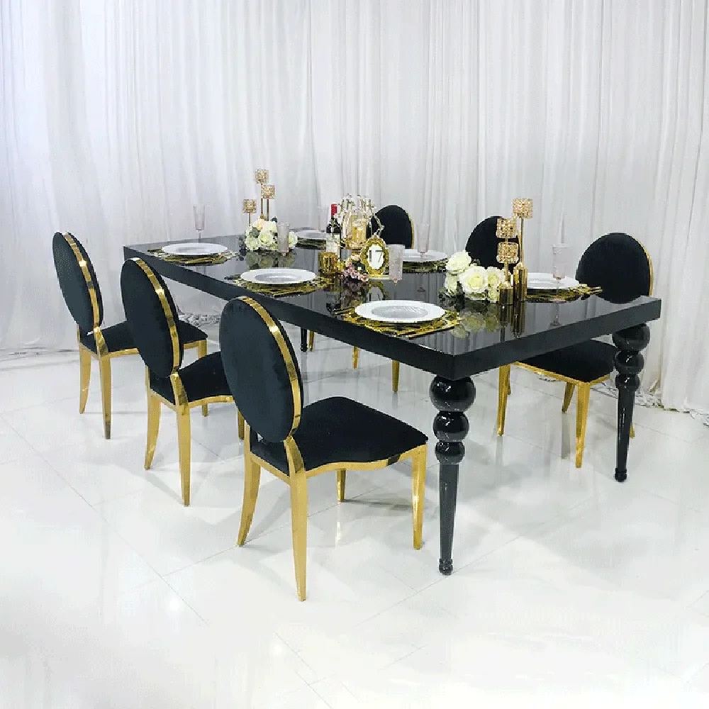 Bruiloftsmeubilair RVS Rechthoek MDF zwarte trouwtafel