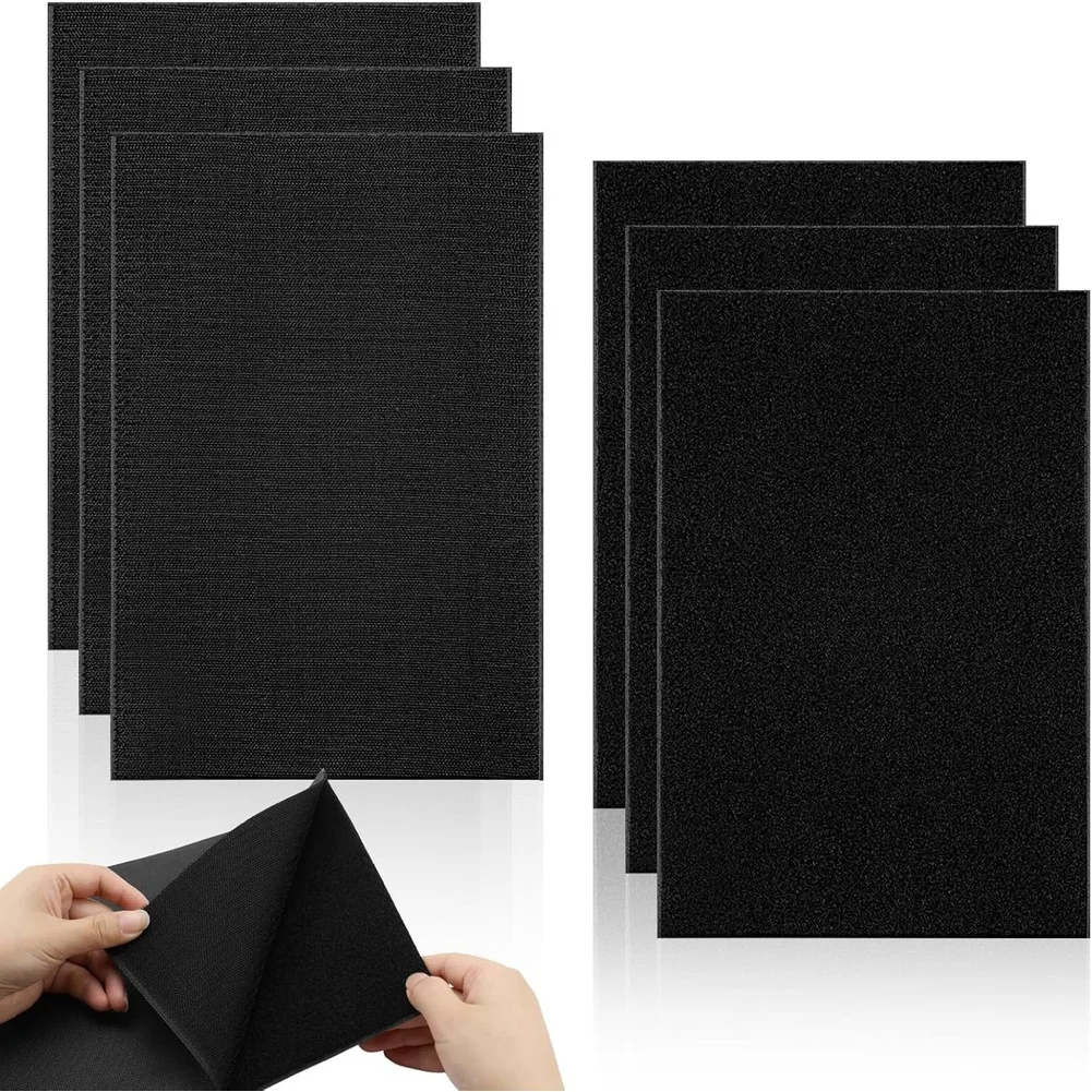 6 Pieces Nylon Stick-on Fastener Tape Kit with 3 and 3 Parts for Attaching For Sofa Cushions and Household Items