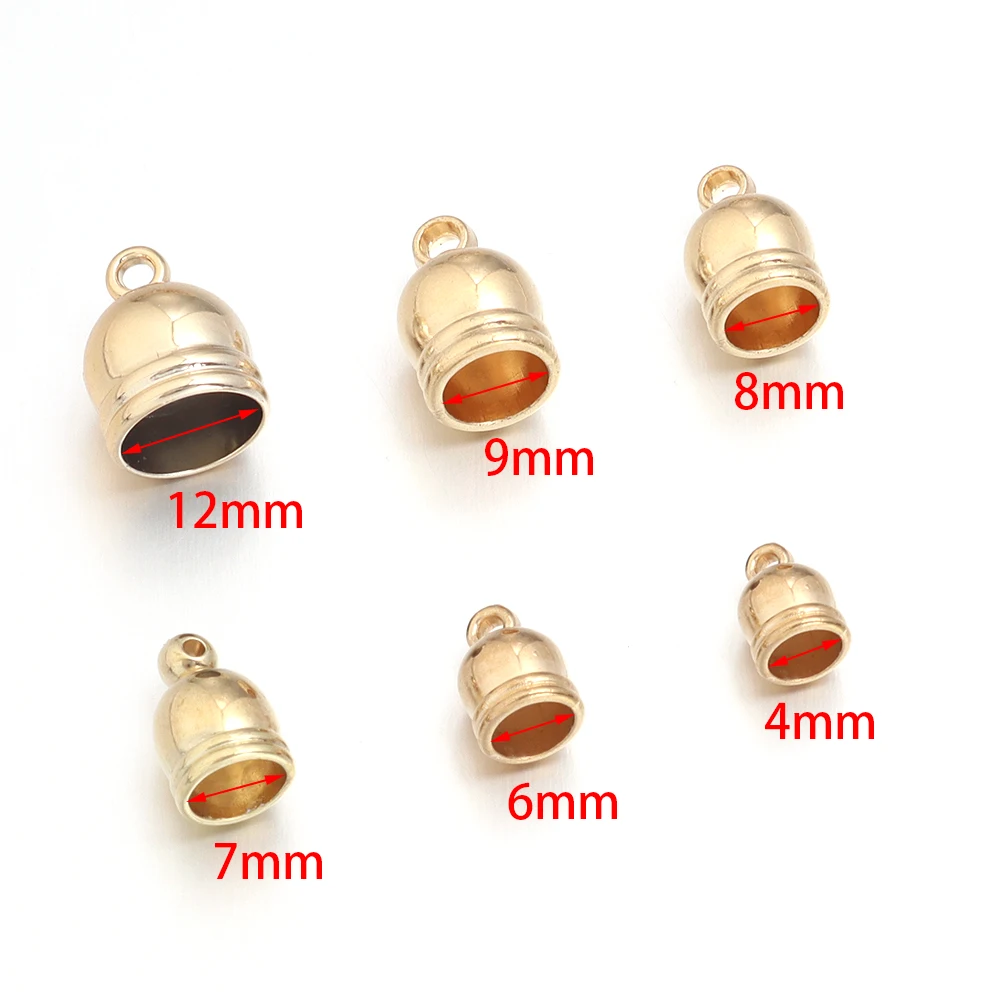 30-100pcs Necklace End Tips Tassel Caps Leather Cord Crimps End Caps Beads Caps Fastener For DIY Jewelry Making Finding Supplies