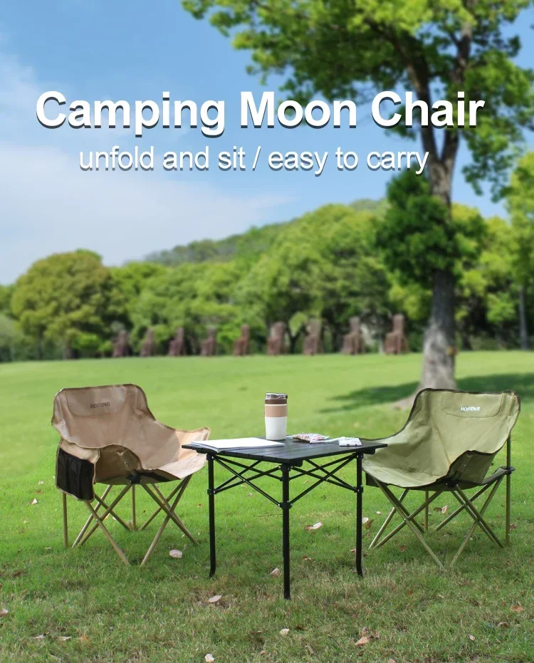 Folding camping chair set lightweight folding chair ultralight backpack moon chair suitable for garden picnic beach fishing