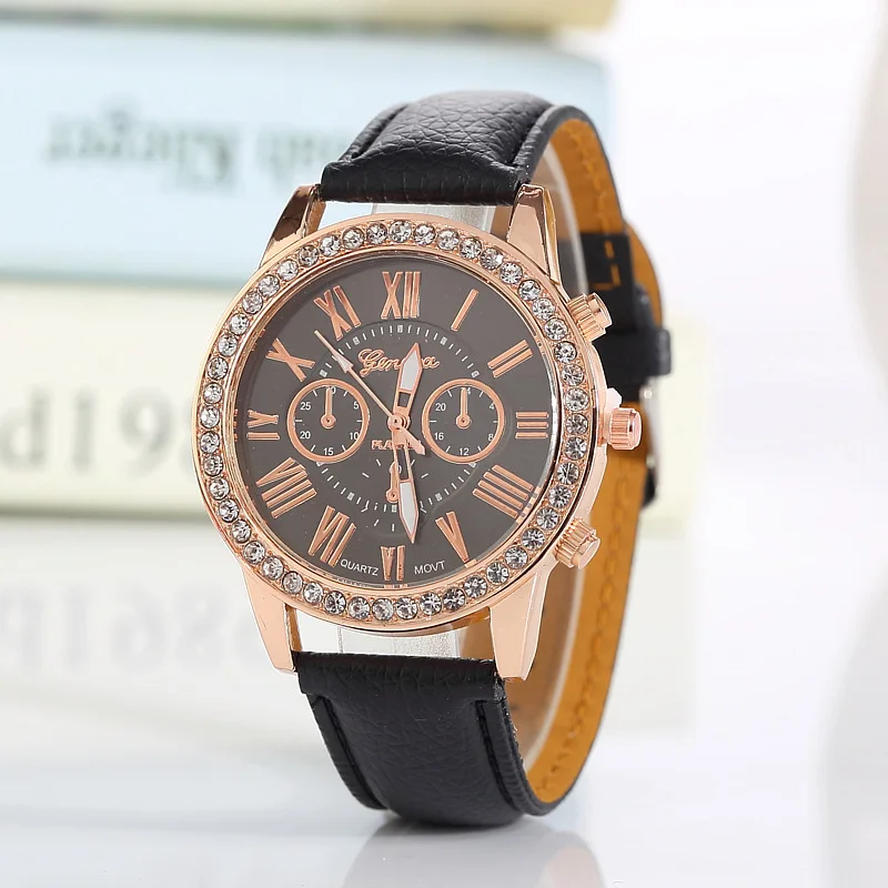 

Foloy Women's Watch Digital Faux Leather Analog Quartz Bracelet Timepiece Gift Quality Fashion Geneva Roman Watch relojes