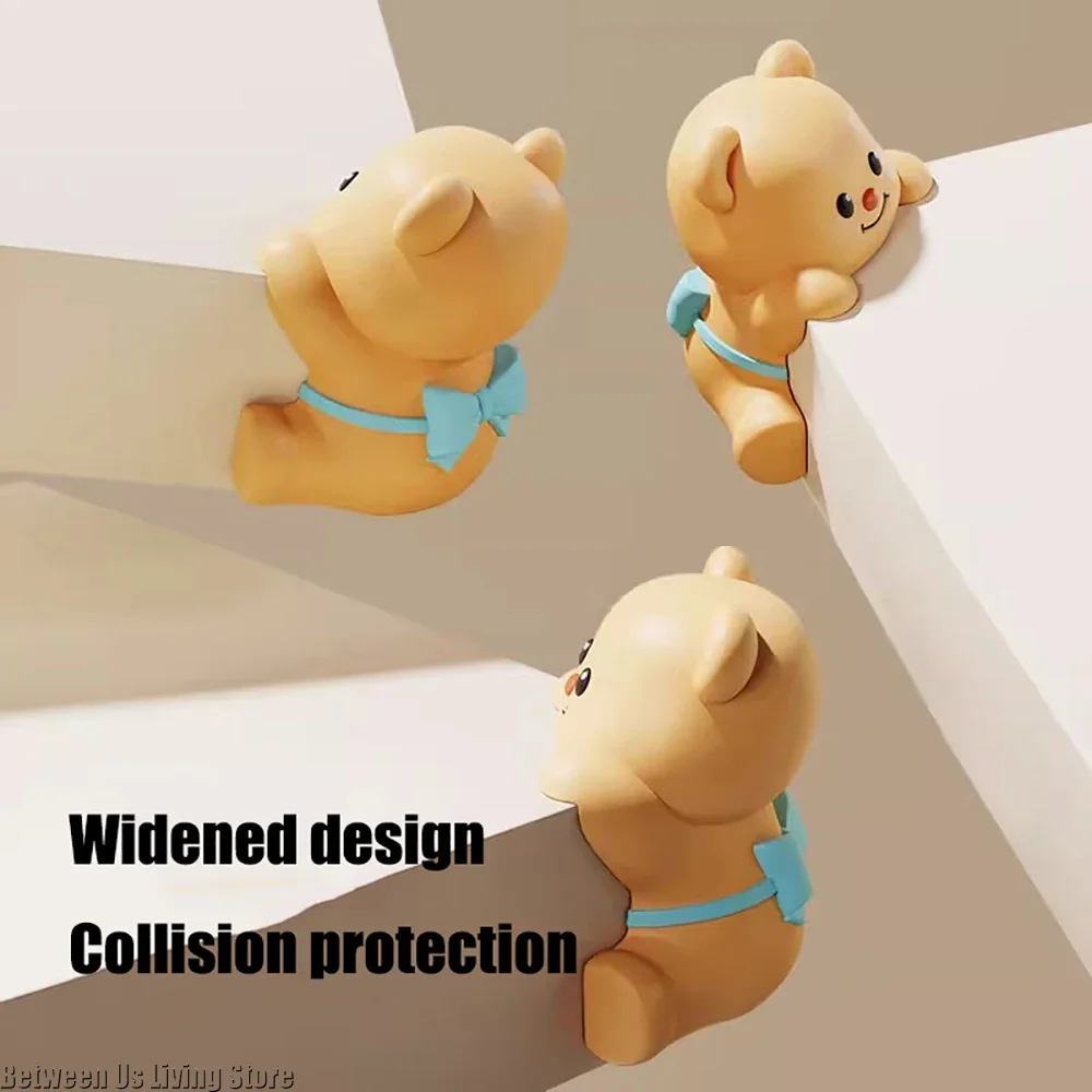 Cute Bear Baby Table Corner Anti-Collision Sticker Silicone Window Table Head-Removal Soft Angle Protective Cover