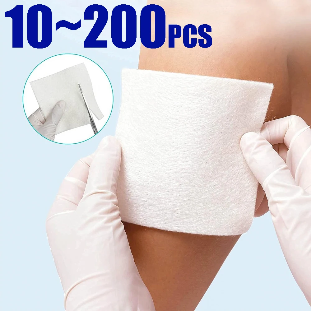 10~200Pcs Wound Dressing Calcium Alginate Non Stick Pad 10*10cm Soft and Absorbent Dressing Gauze