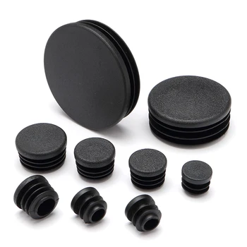 أسود دائري البلاستيك الأنابيب التوصيل جولة ستوب الغبار الغطاء الواقي عدم الانزلاق حصيرة لحماية الصلب الأنابيب الجدول وكرسي الساقين