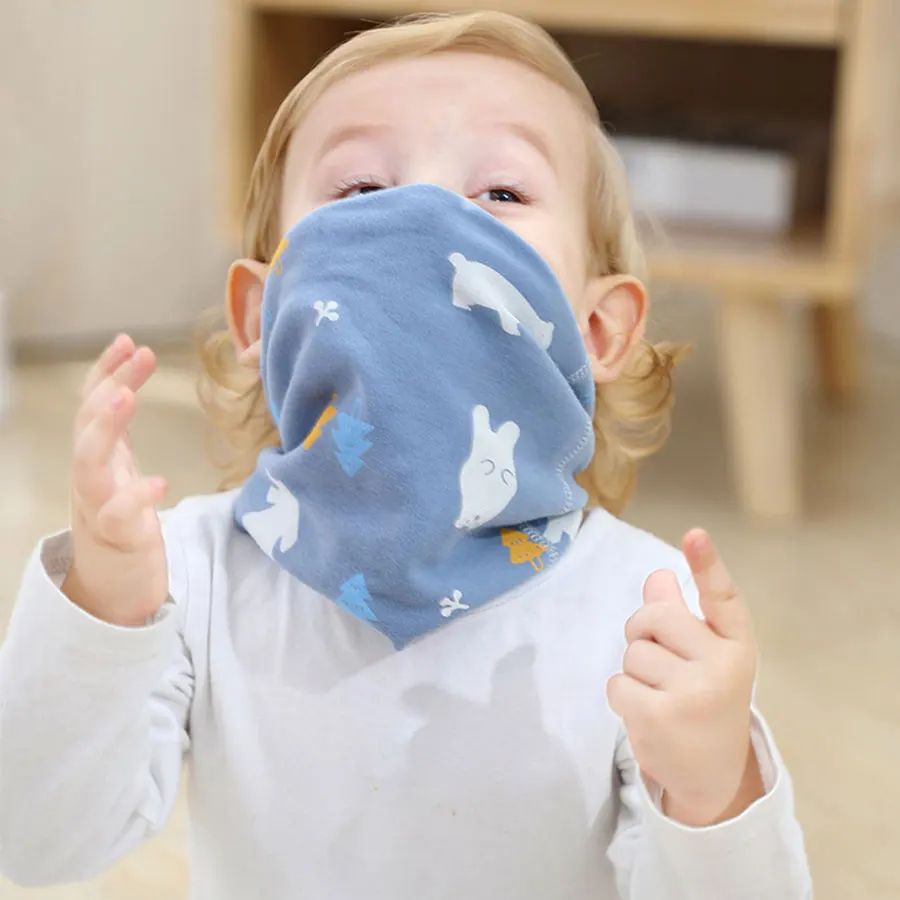 Winter Children Warmer Neck Scarf Kids Boys Girls Cute Cartoon Neckerchief  Baby Cotton Soft Neck Collar Children´s Scarves
