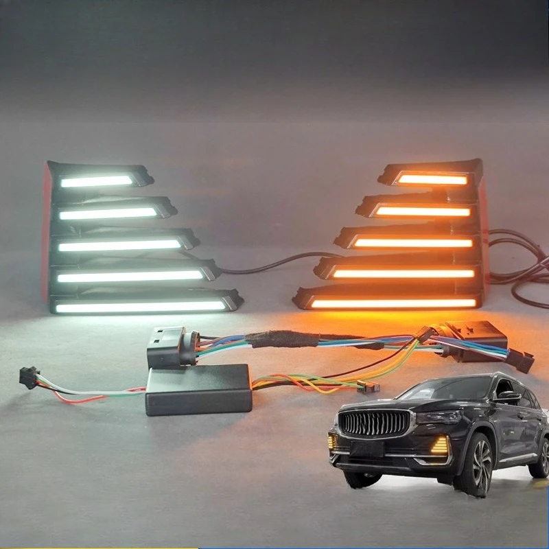 NEW For Geely Monjaro Xingyue L 2022 2023 2024 Led Daytime Running lights Dymanic Turn Signal Lamp Modification Accessories