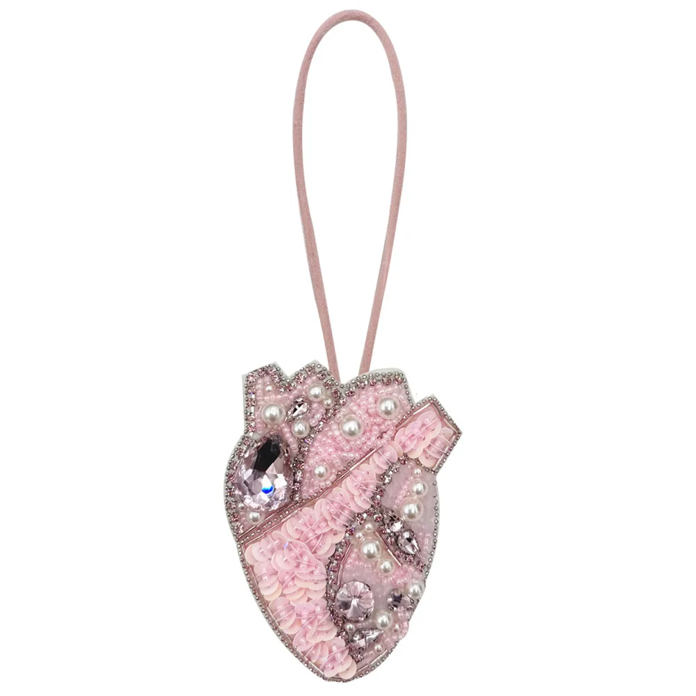 Sequin Rhinestones Beaded Patch Crystal Bag Lanyard Beading Flowers Reart Decor Pendant Rabbit Panda Clothing Applique Patches