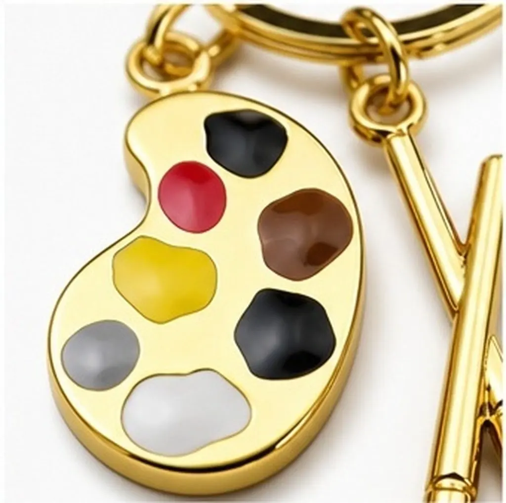2Pcs Painting Tray Metal Key Chain Charming Key Ring Pendant Multipurpose Hanging Keyring for Organizing Keys Backpack