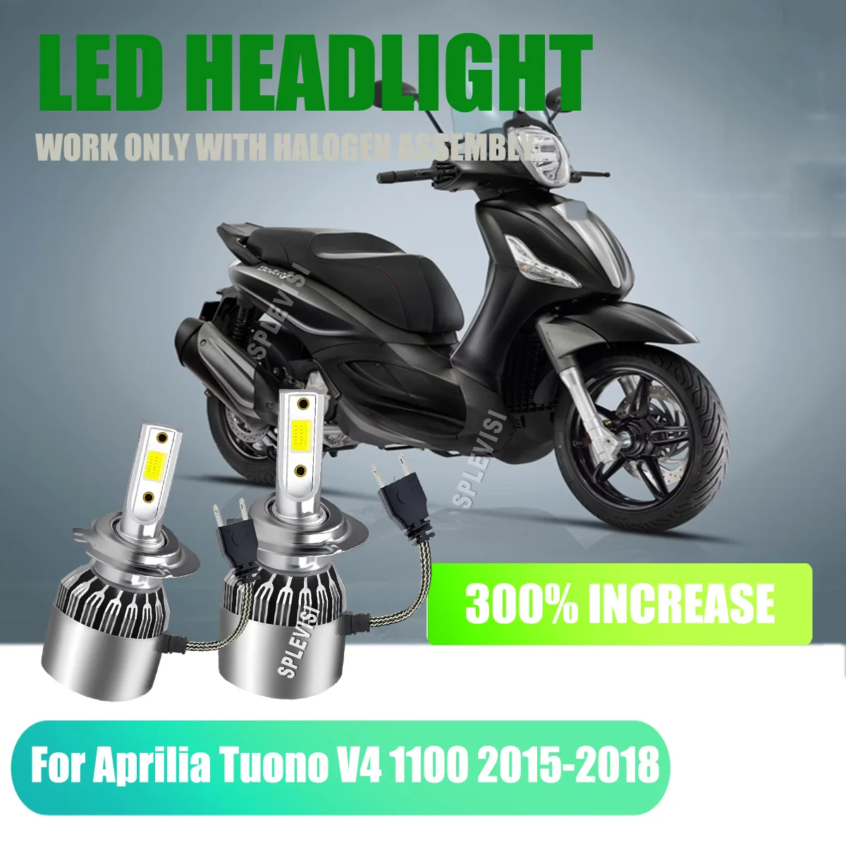 H7 LED Headlight Headlamp - Built Tough - Lasts 60,000 Hours - 100% Compatibility For Piaggio BV 350 2012 2013 2014 2015