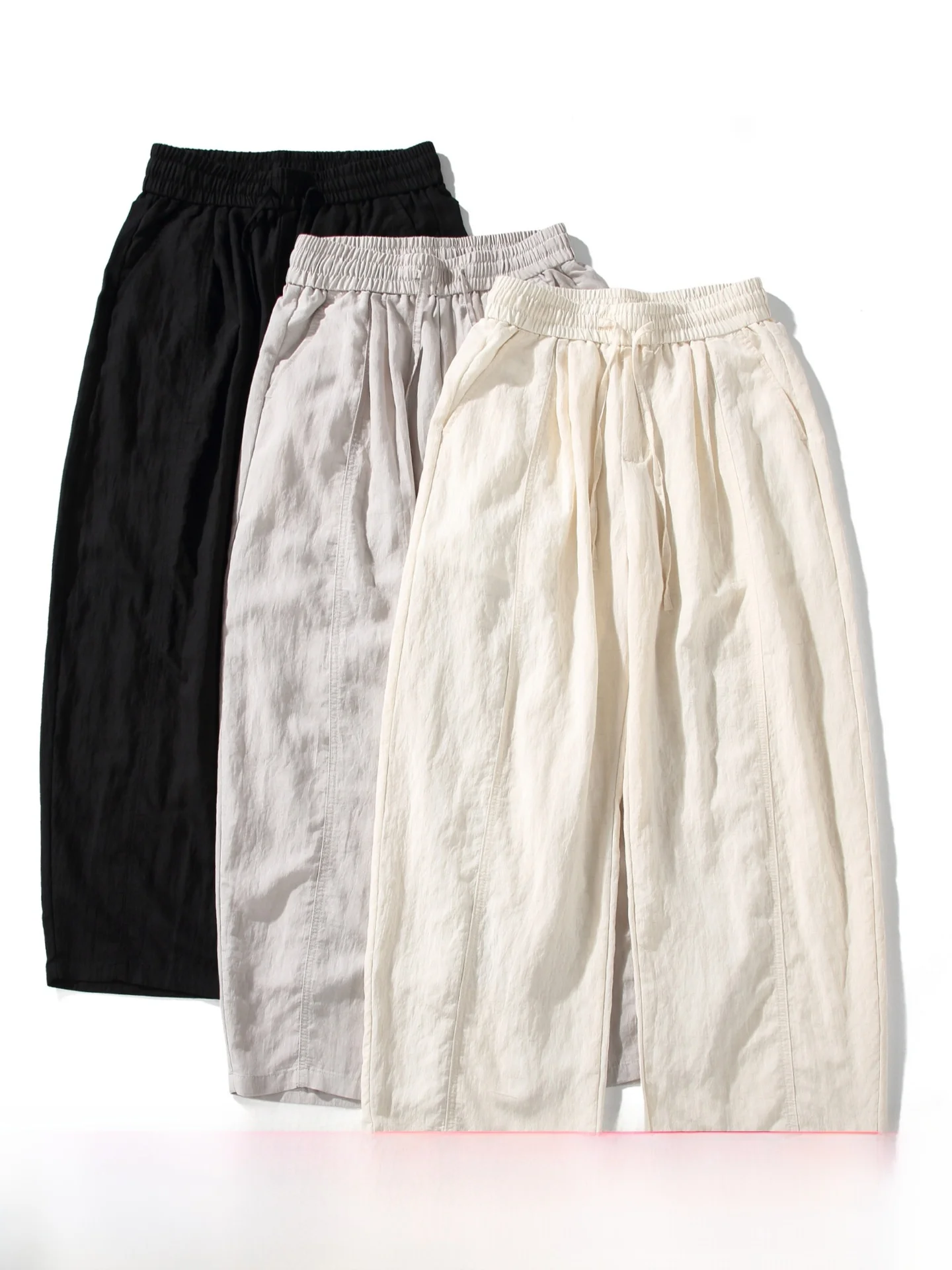  Lightweight Linen Blend Casual Pants for Men Comfortable Loose Fit Summer Straight Leg Trousers Casual Style