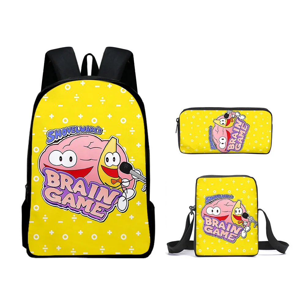 Hip Hop Youthful shovelware Brain Game 3D Print 3pcs/Set Student Travel bags Laptop Daypack Backpack Shoulder Bag Pencil Case