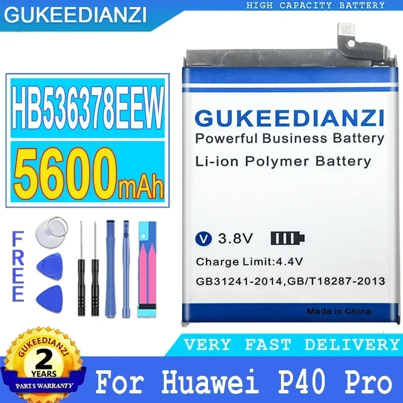 GUKEEDIANZI Akku für Huawei P40 Pro P40Pro ELS-NX9 ELS-N04, Big Power Akku, 4800 mAh, HB 525777 EEW, HB 536378 EEW