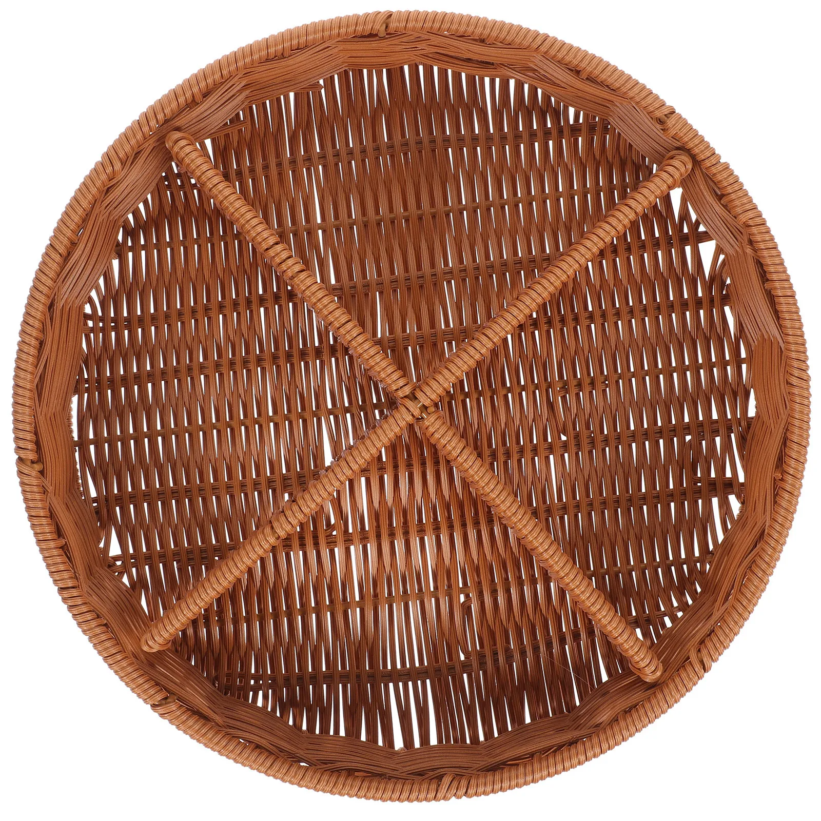 

Woven Food Basket for Dry Fruits Candies Snacks with Removable Tray Multi Purpose Storage Living Room Decorative Basket