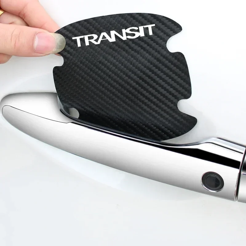 Door Handle Wrist Bowl Cover Carbon Fiber Car Sticker for Ford TRANSIT Anti Scratches Auto Accessories Dirty Resistant Strips