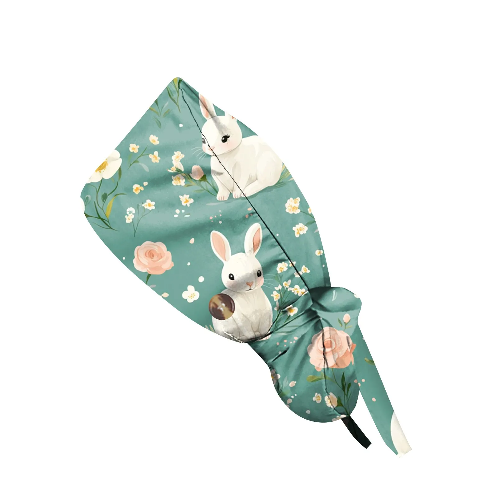 手術用ヘッドギア帽子ナースキャップバンダナプリントイースターハットソフト通気性外科用キャップ帽子病院アクセサリー