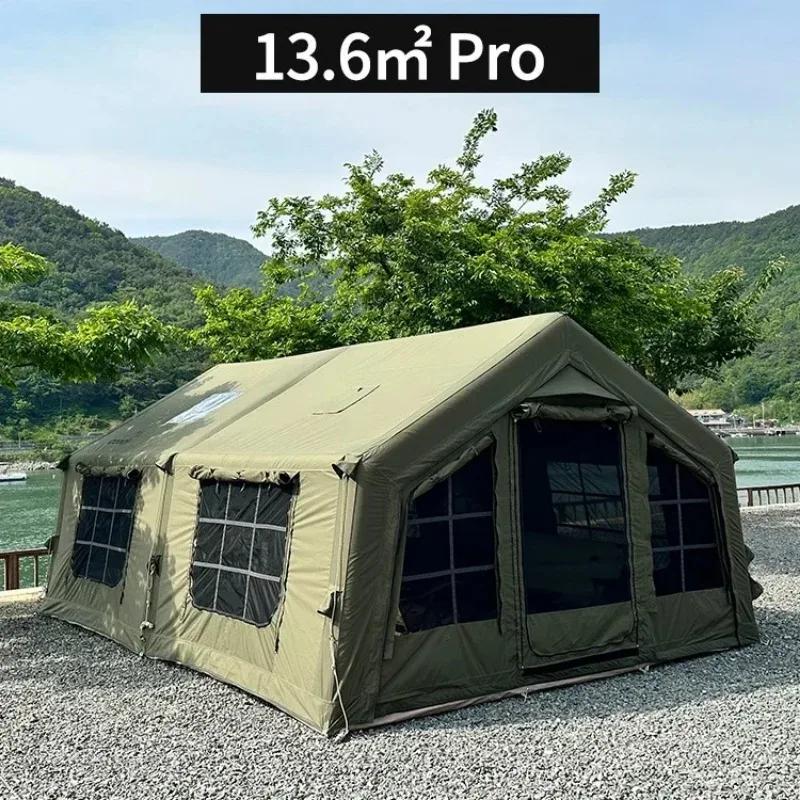Portable Outdoor Camping Inflatable Tent Green 13.6 Outdoor Free Studio Roof Roof Rain Camping