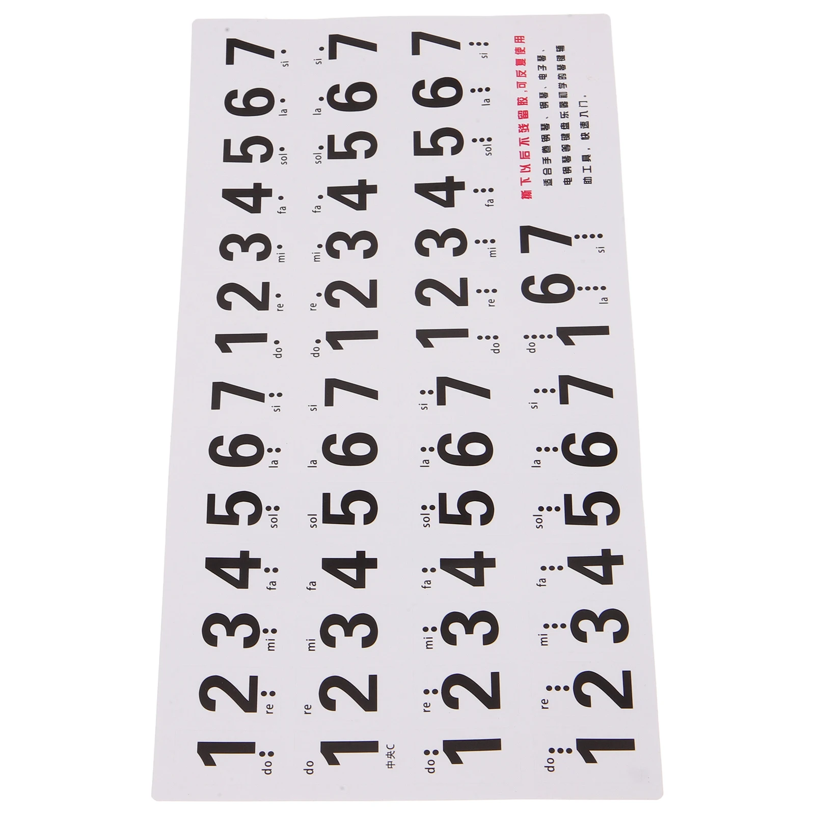 1Set Piano Keyboard Stickers Number Decals No Residue Anti Sweat Wear Resistant Piano Keyboard Labels for Beginners
