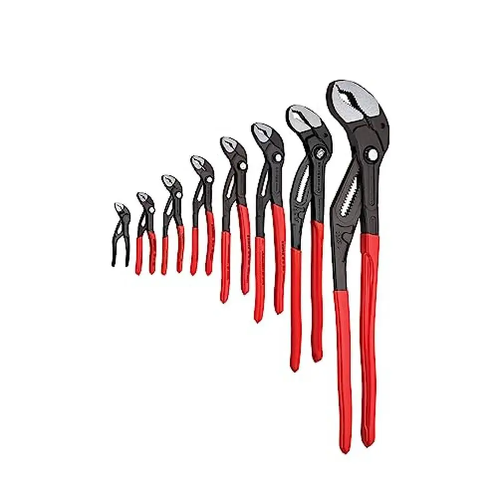 Adjustable Cobra Water Pump Pliers Set 8-Piece Tool with Hardened Teeth Secure Grip on Various Workpieces