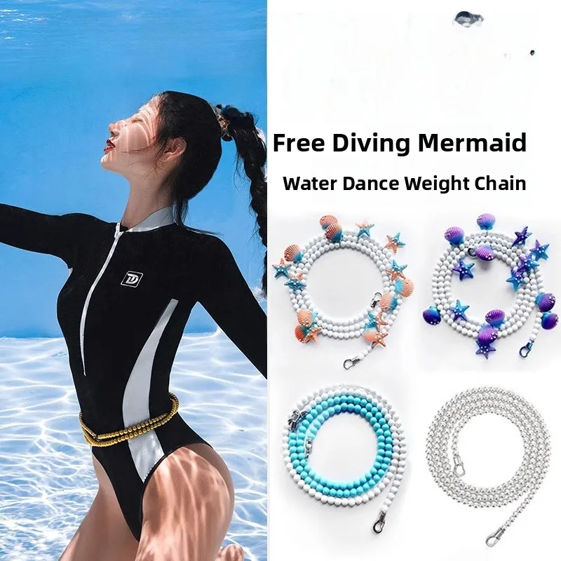 frenzel-free-diving-mermaid-water-dance-weight-chain-neck-waist-hand-foot-ring-underwater-performance-scuba-diving-equipment