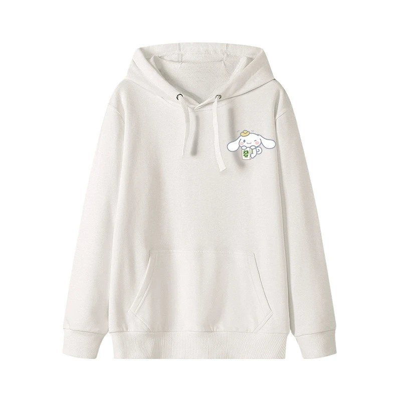 

New Chinese Style Cute Sanrio My Melody Kuromi Mahjong Rich Couple Hooded Sweater Loose Girlfriends Wear Male and Female Couples