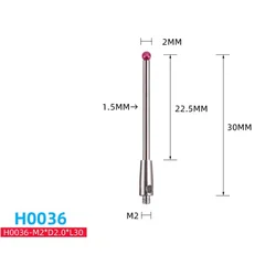 M2 Ball Cmm Stylus Thread CNC Measuring Probe Stylus Point Contact H7805/H1345/H7806/H0033/H7808/H8663/H0034/H0035 CMM Probe