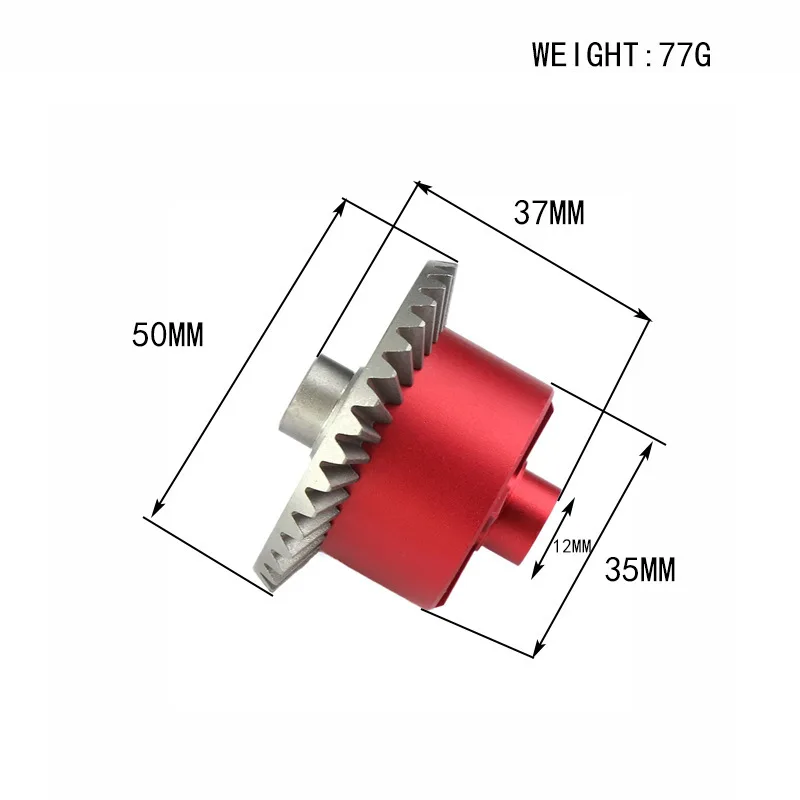 Metal Diff Case Diff Gear 37T Input Gear 13T for ARRMA 1/10 Kraton Senton Big Rock Granite Outcast 4x4 Upgrade Parts