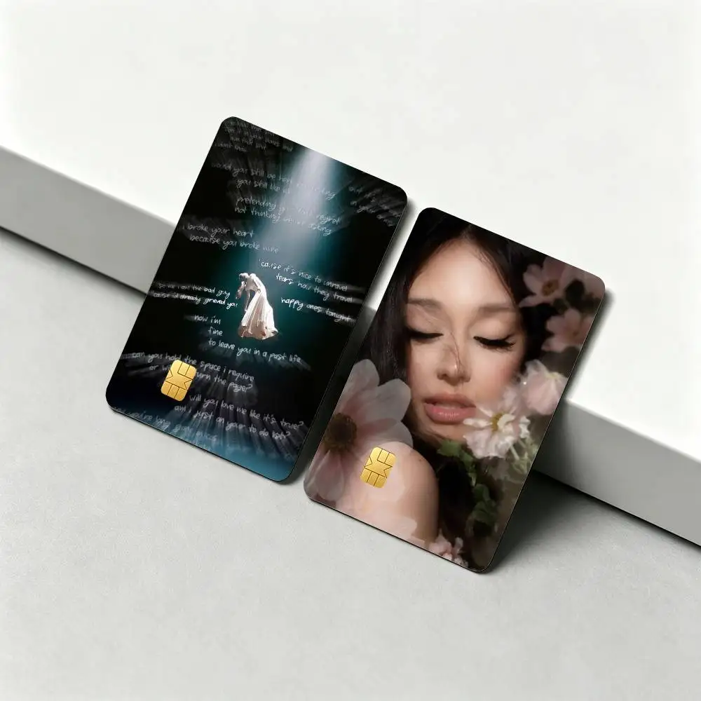 A-Ariana Grande hate that i made you love me 4Pcs Card Skin Sticker Waterproof Decorative Film