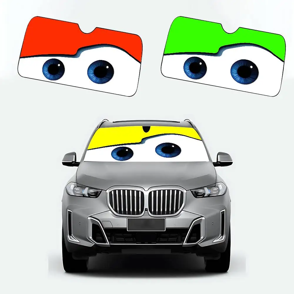 L-Llight-ning Mcqueen Angry Eye Car SunShade Car Sunshade Covers Cover Universal Windscreen Folding Visor