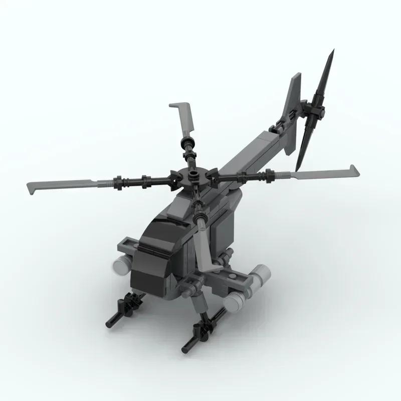Moc اللبنات AH-6 ليتل بيرد هليكوبتر نموذج الطوب الفني لتقوم بها بنفسك تجميع لعبة عسكرية طائرة صغيرة للأطفال الأطفال