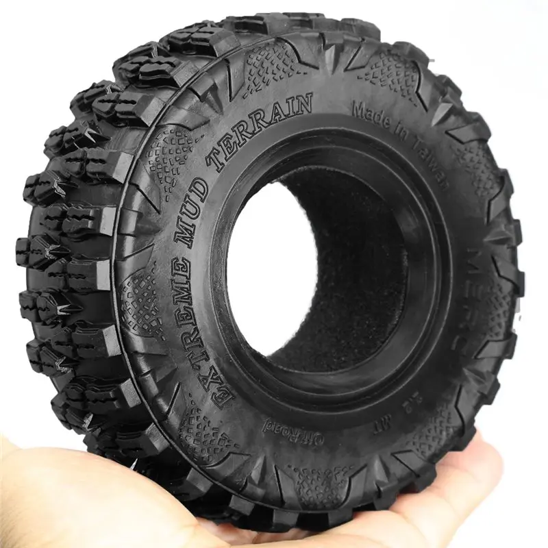 ABJL Mud Terrain Super Grip Soft Tyre 2.2 Inch Crawler Tires 4pcs for Axial SCX10 D90 TF2 for Tamiya CC01 TRX4 4