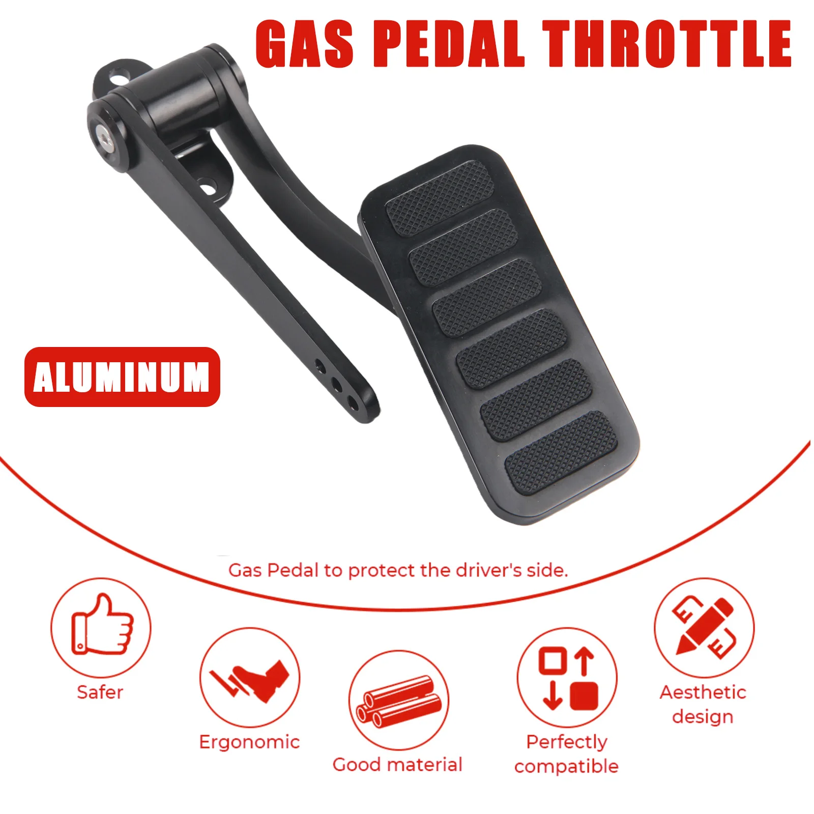 Universal Dual Contorl Gas Pedal Accelerator Throttle Pedal Compatible for Chevy Ford Mopar Street Rat Rod